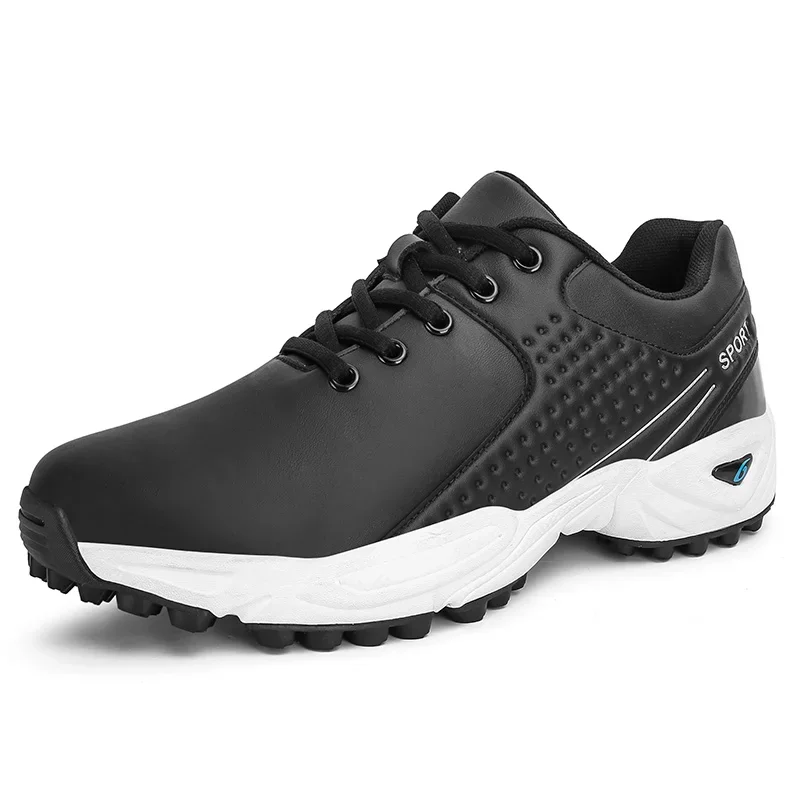 Sport Golf Shoes for Men Outdoor Male Fashon Soft Walking Sneakers Leather Black Gray Man Waterproof Golf Spikeless Sneakers