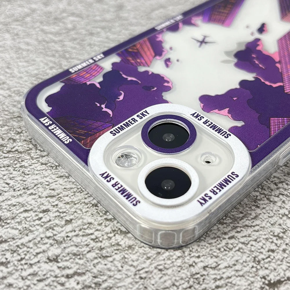 Summer Sky Angel Eyes Phone Case For iPhone 16 15 14 13 12 11 Mini Pro Max XS X XR SE 7 8 Plus Transparent Cover