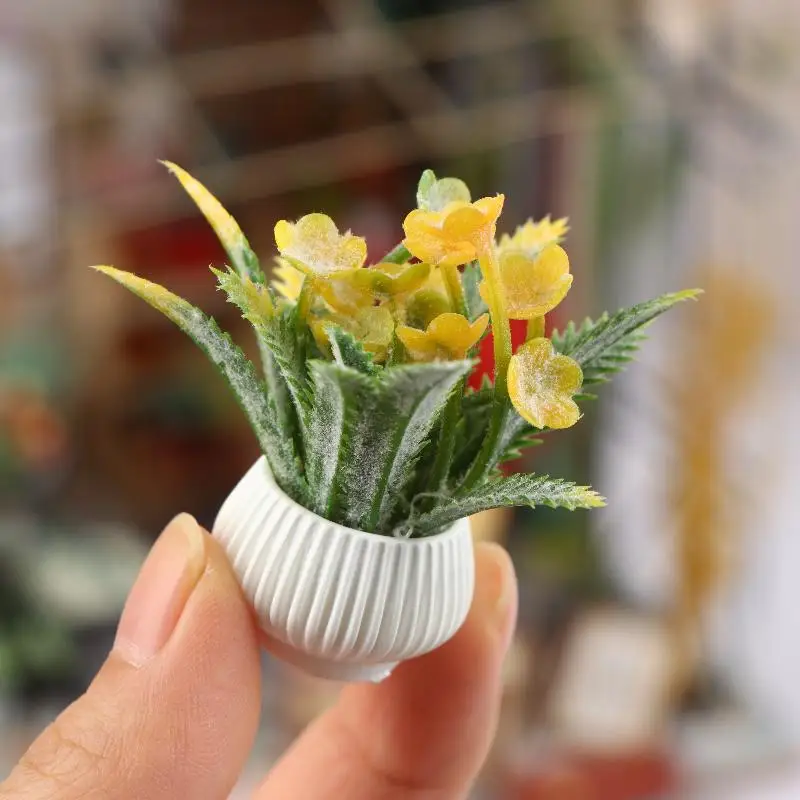 Simulation de plantes en pot pour maison de poupée, modèle de décoration de maison de poupée, Micro plantes de paysage, ornements, accessoires pour maison de poupée, 1/12