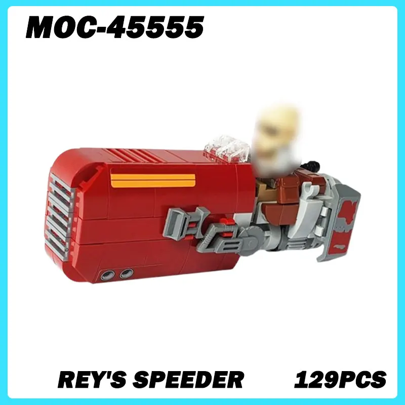 MOC-45555 micro arquitetura série vermelho speeder blocos de construção diy modelo tijolo desktop educação brinquedo presentes aniversário 129 pçs