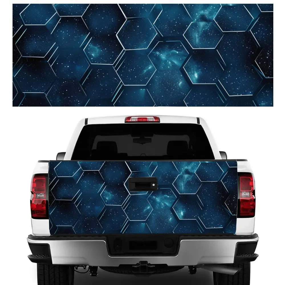 

Honeycomb Galaxy Star Print Car Tail Trunk Protect Vinly Decal Auto Accessories DIY Hood Decoration Sticker for Off-road Pickup