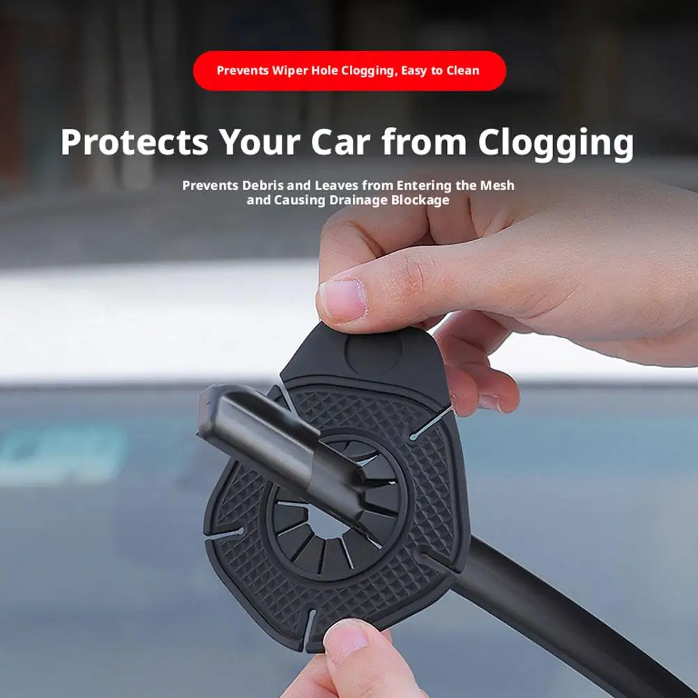 Car Windshield Wiper Hole Protective Cover Silicone Car Wiper Bottom Prevent Debris Leaf Falling Dustproof Pad Universal