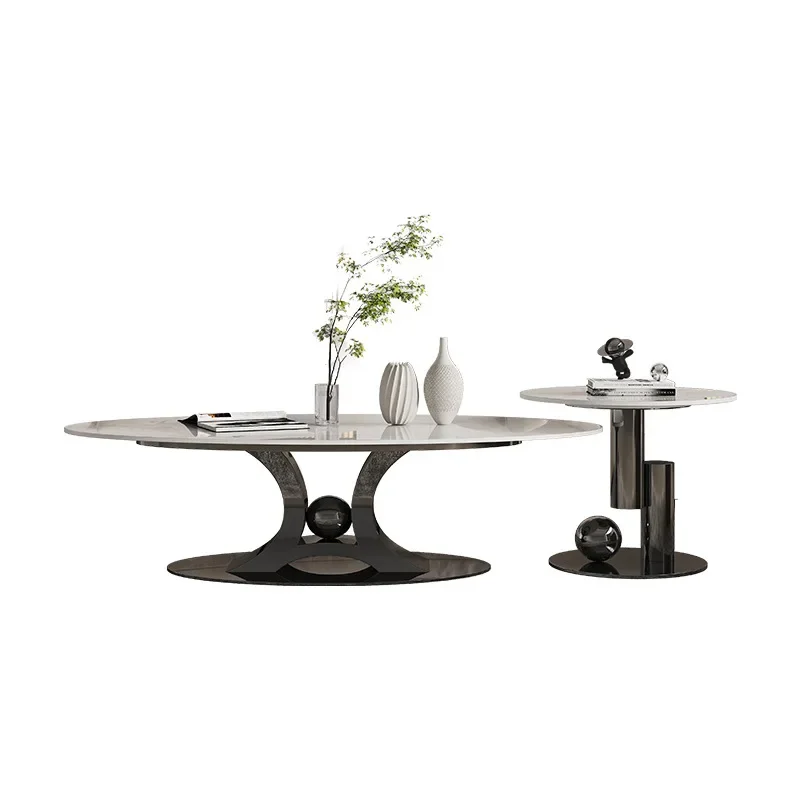 

Italian, minimalist, rock slab, coffee table, high-end design, stainless steel, modern, light luxury, simple, living room, home