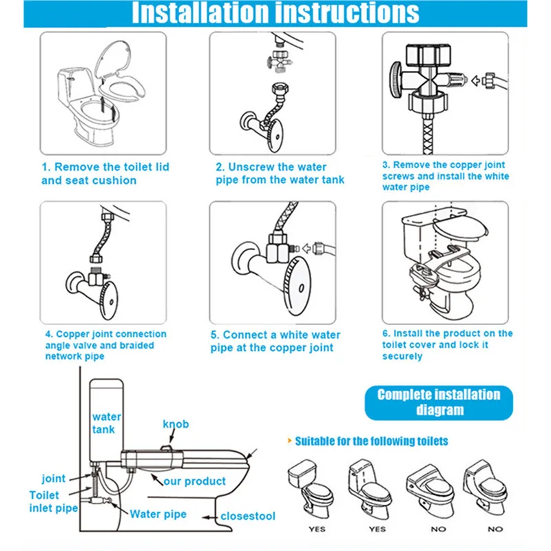 Mulut pipa ganda cuci Bidet Toilet tempat duduk lampiran non-listrik membersihkan sendiri Mixer panas dingin Aksesori penyemprot kamar mandi wanita