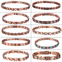 Women Magnetic Therapy Anklets 99.9% Pure Solid Copper 3500 Gauss Magnets Ankle Pain Relief for Arthritis Adjustable Size