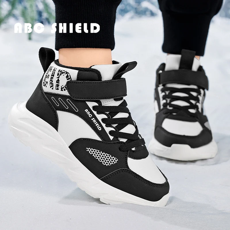 

Детские зимние высокие кроссовки — термоизолированные — черный/белый, черный/розовый, серый/синий