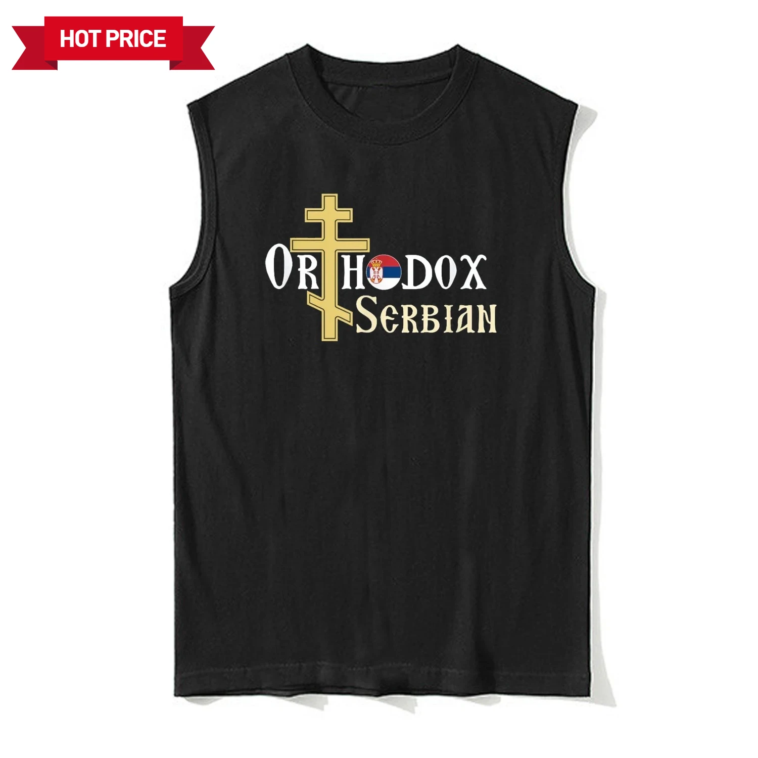 

Православный крест, символ, сербская христианская православная майка, новая летняя повседневная мужская майка из 100% хлопка с круглым вырезом, футболка без рукавов