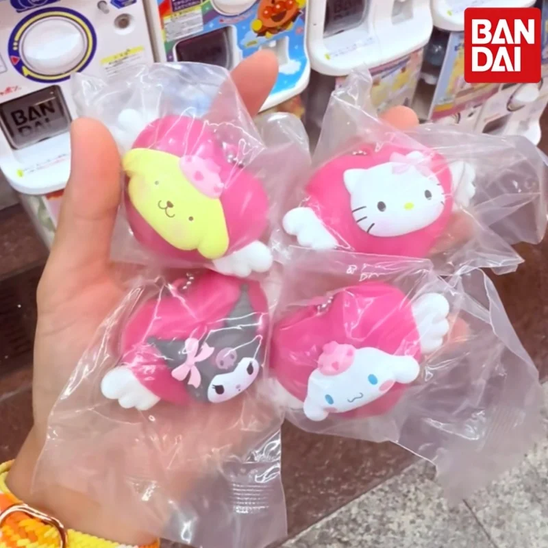 

Bandai Sanrio Gachapon Light Up Keychain Hello Kitty Kuromi My Melody Pom Pom Purin Winged Heart Glowing Bag Charm Pendant