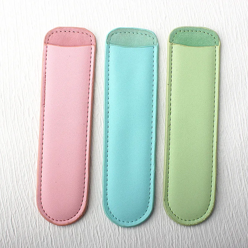 Luxury Single Piece Fountain Pen Mixed Macaron Color Pencil Case Pouch Bag Writing Pen PU Leather Case