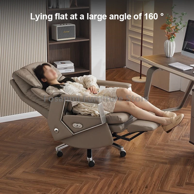 Sedia elettrica da ufficio ergonomica Sedia da computer in pelle reclinabile e regolabile in altezza Gamer Home Comode sedie da scrivania girevoli