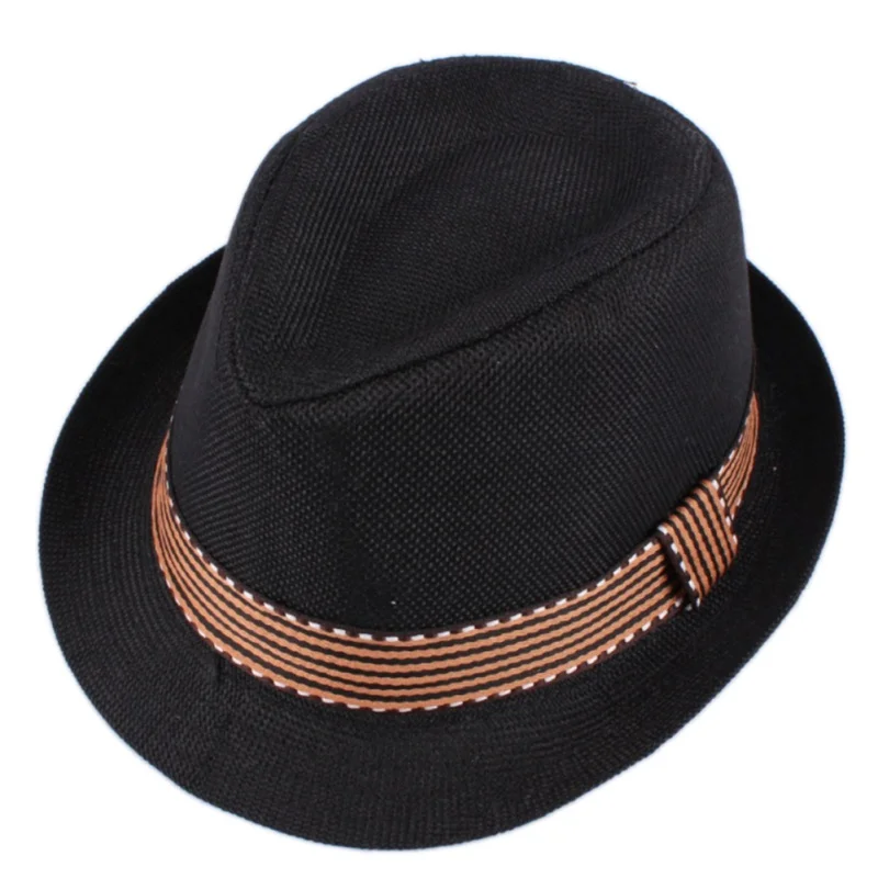 Spring Children Sun Hat Solid British Jazz Style Fedoras Toddler Kid Fashion Outing Faux Linen Cap Boy Gentlemen Hat Bonnet 2-6Y