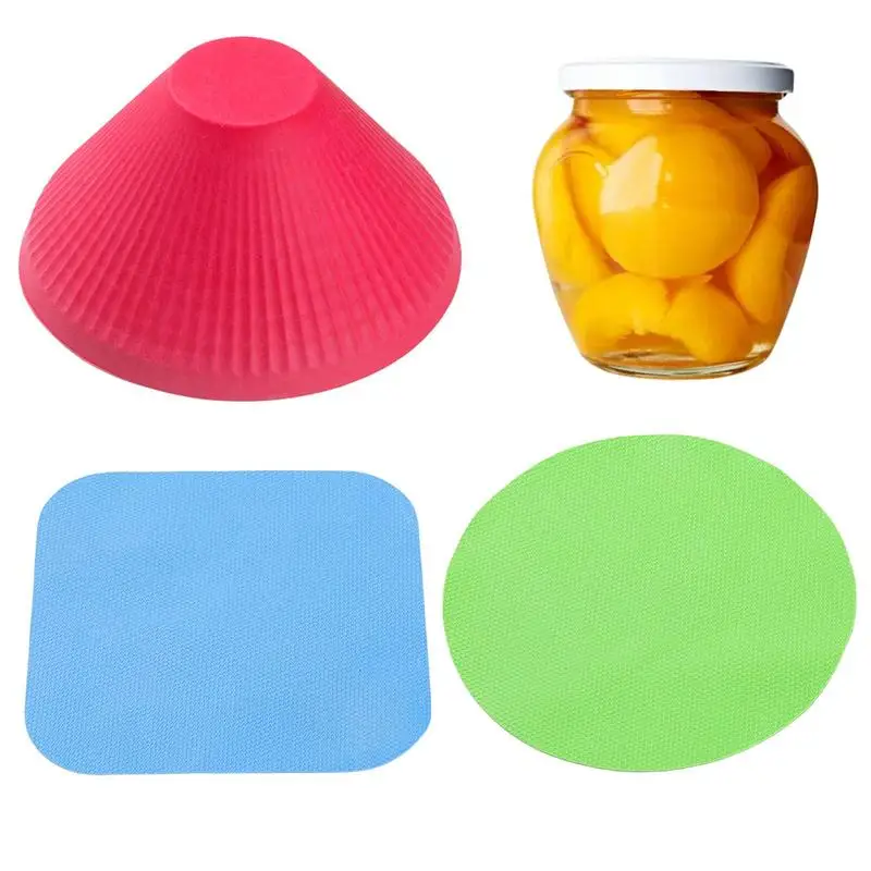 3Pcs Rubber Jar Opener Pad Multi-Purpose Gripper Bottle Lid Openers Kitchen Pot Holder Gadget Eco-Friendly High Quality