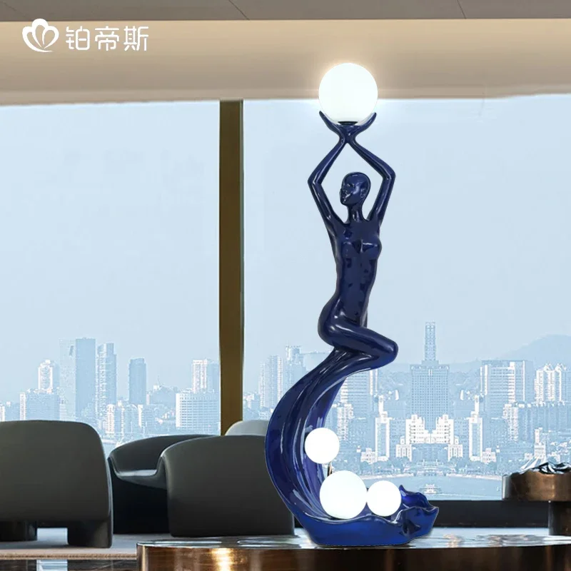 Creative humanoid abstract art decorative floor lamp figure sculpture ornament