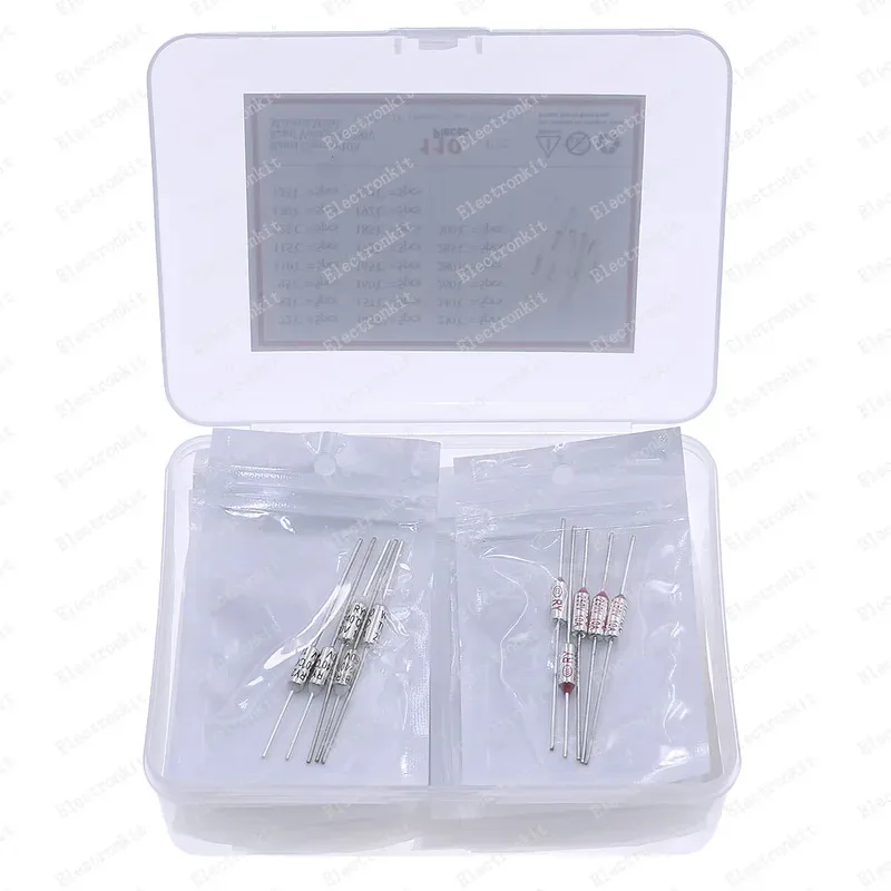 110pcs Thermal Fuse Assortment kit 10A 250V 72℃ - 300℃ TF Thermal Cutoffs 22Values Each 5pcs
