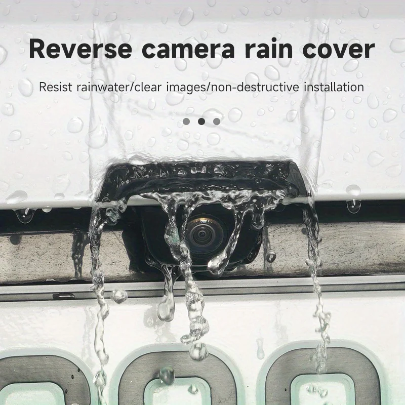 قطعتان من واقيات المطر لكاميرا الرؤية الخلفية للسيارة - غطاء حماية بلاستيكي سميك واسع الحواف، سطح غير لامع بتصميم مثلث #5