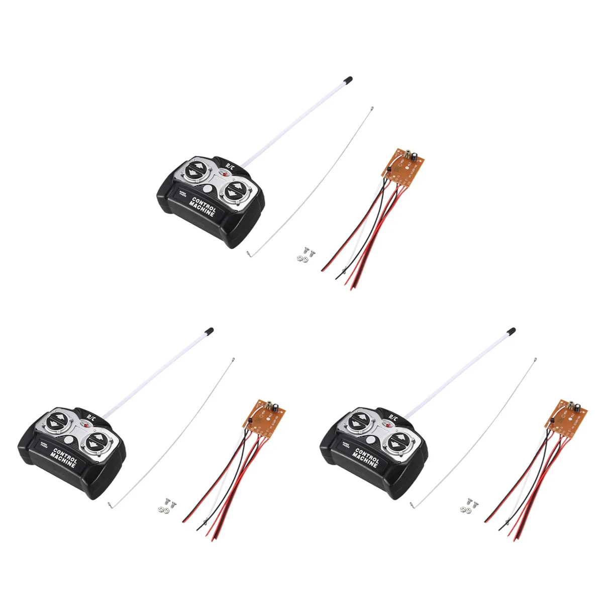 

BAAU 3X 5CH 27Mhz Remote Controller Unit Receiver Circuit Board+Remote Control for RC Tank Car Toy Radio System