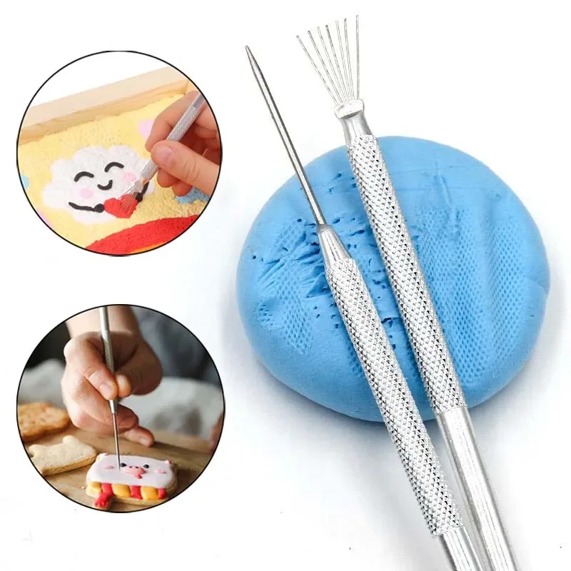 Seven Needle Steel Needle Brush Metal Needle Ultra-light Clay Polymer Texture Tool Soft Clay Sculpture Auxiliary Modeling Tool