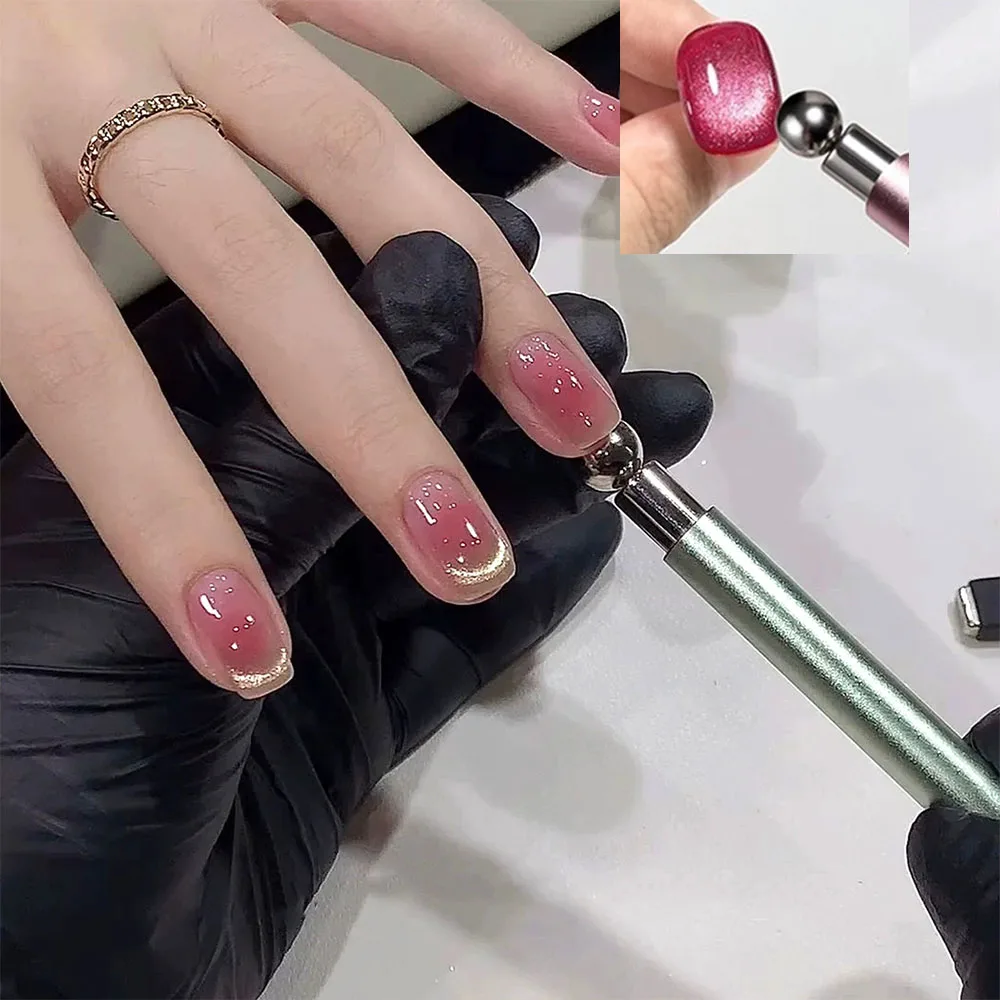 1 Stück runde Stahl-Magnetkugel, Doppelkopf, verdickter Katzenauge-Magnetstab, zylindrischer französischer Magnetstift, magnetisches Werkzeug, Katzenauge