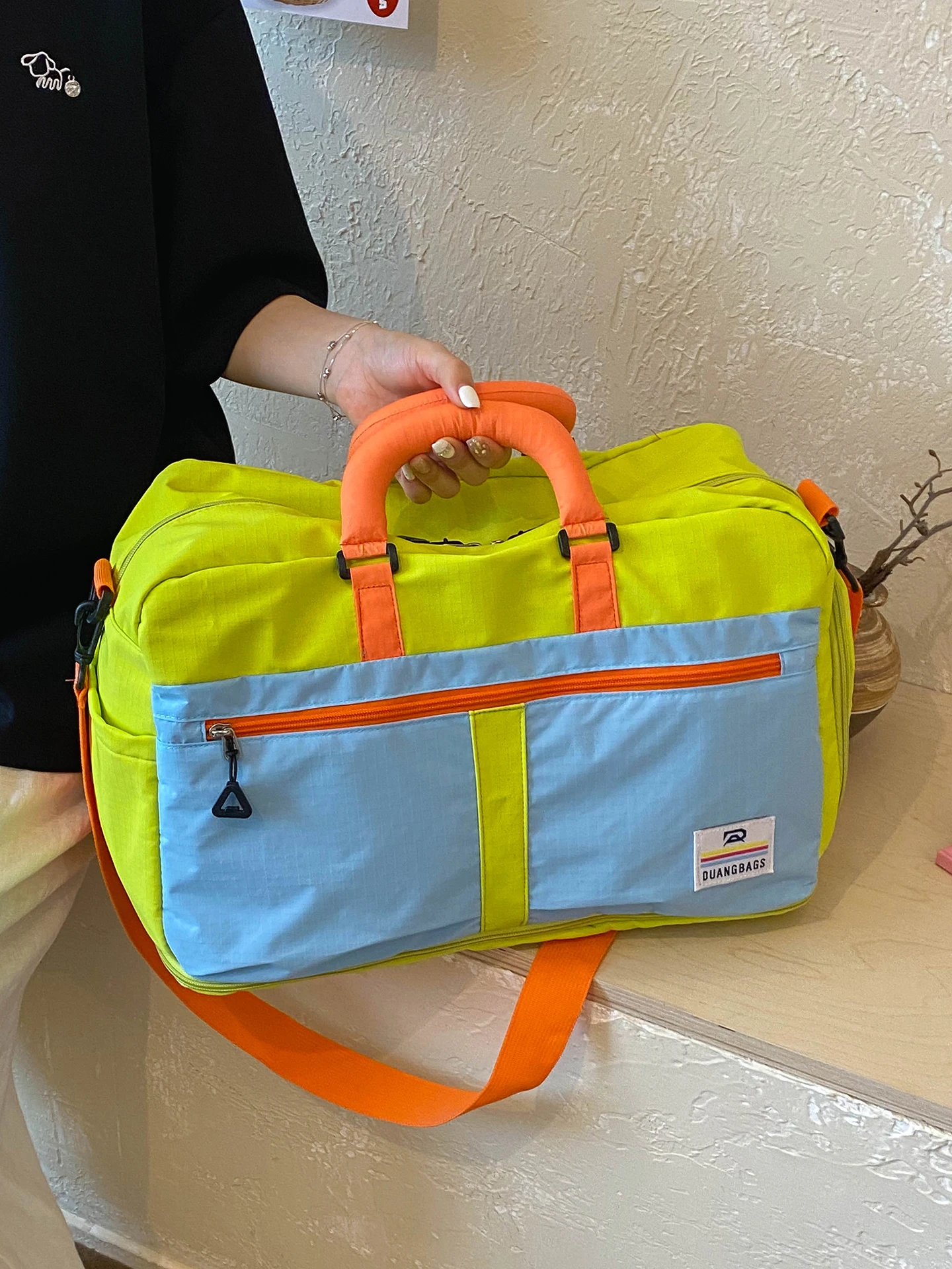 sac-de-sport-extensible-grande-capacite-sac-de-voyage-color-block-pour-courts-sejours-bagage-portable-pour-les-voyages-d'affaires-et-les-trajets-quotidiens
