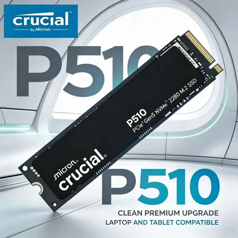 

Smooth Gaming Crucial P510 M.2 2280 PCIe Gen5 NVMe SSD 1TB/2TB 3D NAND High Performance Solid State Drive