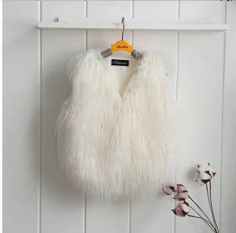 Fashion Baby Faux Fur Vest Family Matching Waistcoats Outwear Winter Autumn Spring Mother Daughter Girl Fur Vest Solid Color