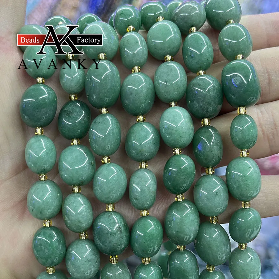 Natural Green Agate Conformal Irregular Faceted Loose Beads For Jewelry Making DIY Necklace Bracelet 15\'\'10-15mm