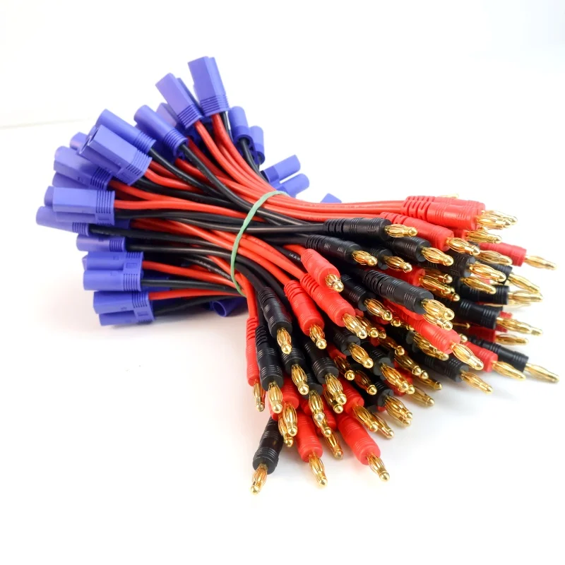 1/2/6Pcs 16AWG 15CM 4.0mm Gold-Plated Banana Plug to EC5 Silicone Cable for Imax B6 RC Lipo Battery Charger