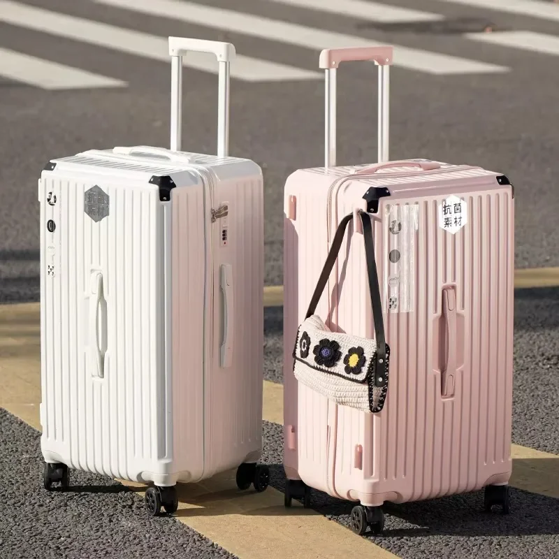 24‘’ 28‘’ 30‘’ Large Size Suitcase Women Rectangular Carrier Luggage PC Suitcases Travel Trolley Case with Five Spinner Wheels