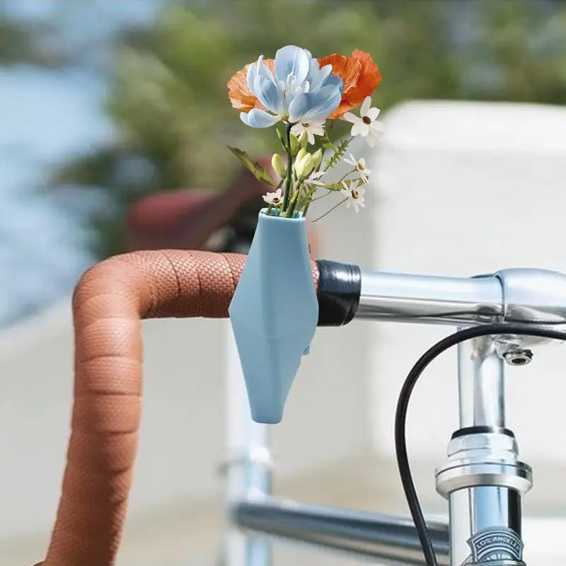 Bike Flower Vase For Handlebars Small Flower Vase Handlebar Ornament Cycling Handlebar Bike Planter Bicycle Decor Removable