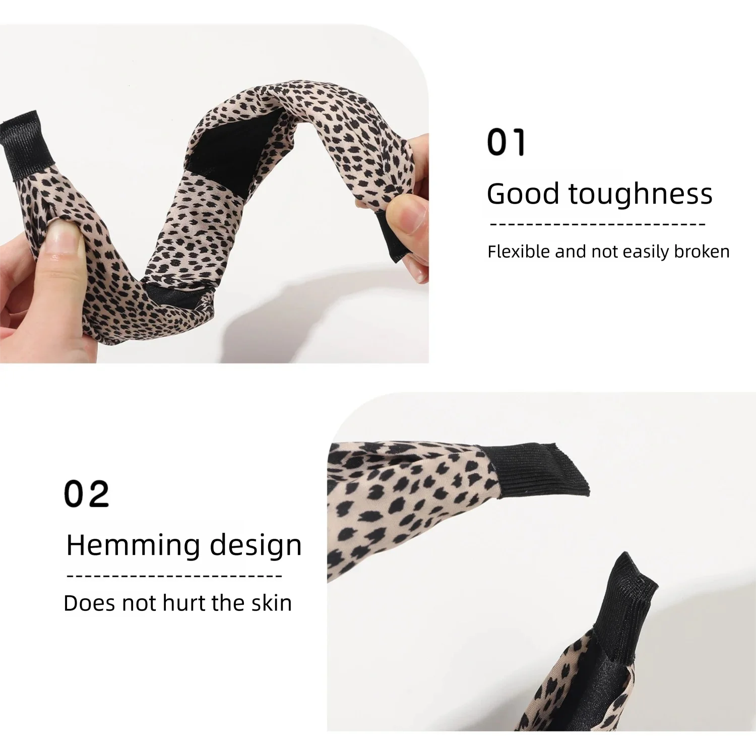 جديد خمر مستوحاة أنيقة ليوبارد طباعة براون لهجة بلون النسيج معقود هيرباند المألوف الشعر التبعي #6