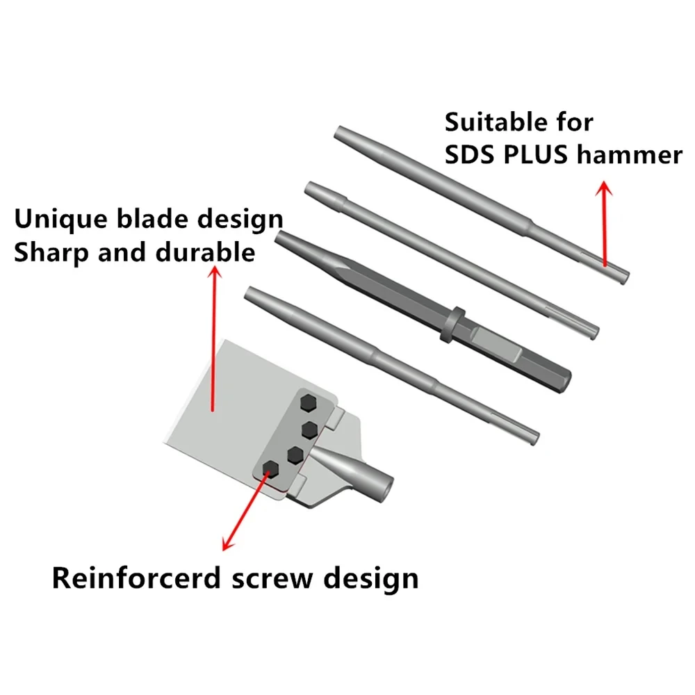 SDS Max Split Type 610MMx150MM Replacement Floor Scraper Blade tile & thinnest Removal Chisel Bit for Removing Floor Tile