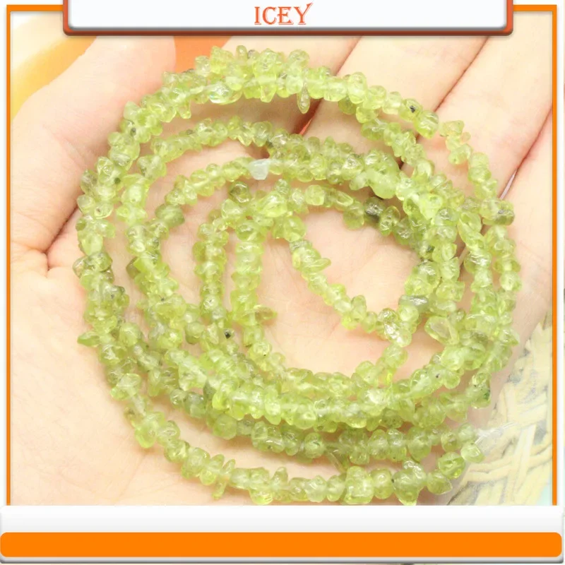 10g natural olivine crystal crushed stone bead with holes demagnetized crushed stone irregular crushed stone scattered beads