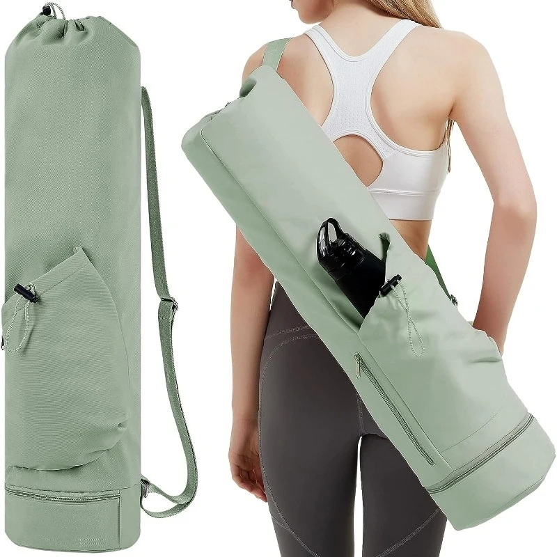 

Large Capacity Exercise Yoga Mat Bag Multifunction Storage Bag Waterproof Fitness Bag Adjustable Shoulder Strap Full-Zip Canvas