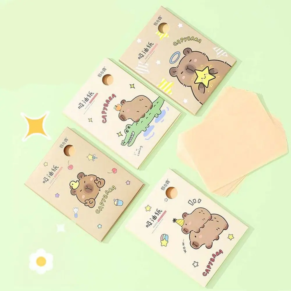 Cute Cartoon Facial Absorbent Paper, Face Cleanser, Skin Care Blotting Sheets, Ferramenta de maquiagem portátil, Oil Control Film, Transpire