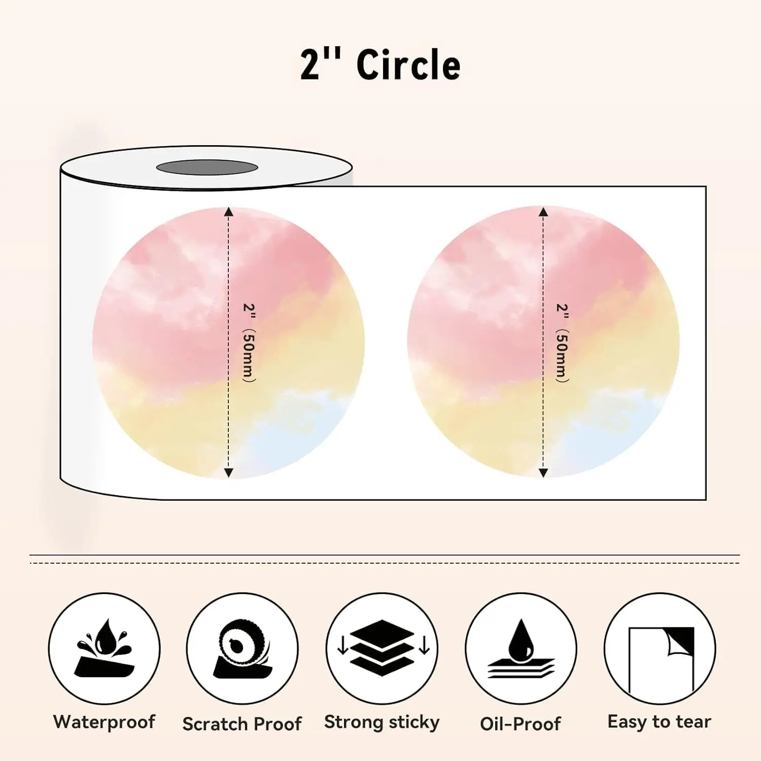 Phomemo PM-241BT Shipping Label Printer Label Sticker Round Label Square Label Rainbow Color DIY Logo Design Small Business