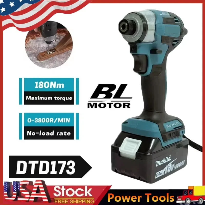 

Бесщеточный электрический шуруповерт DTD173, 220 Н·м, ударный, для авторемонта, совместим с Makita 18В