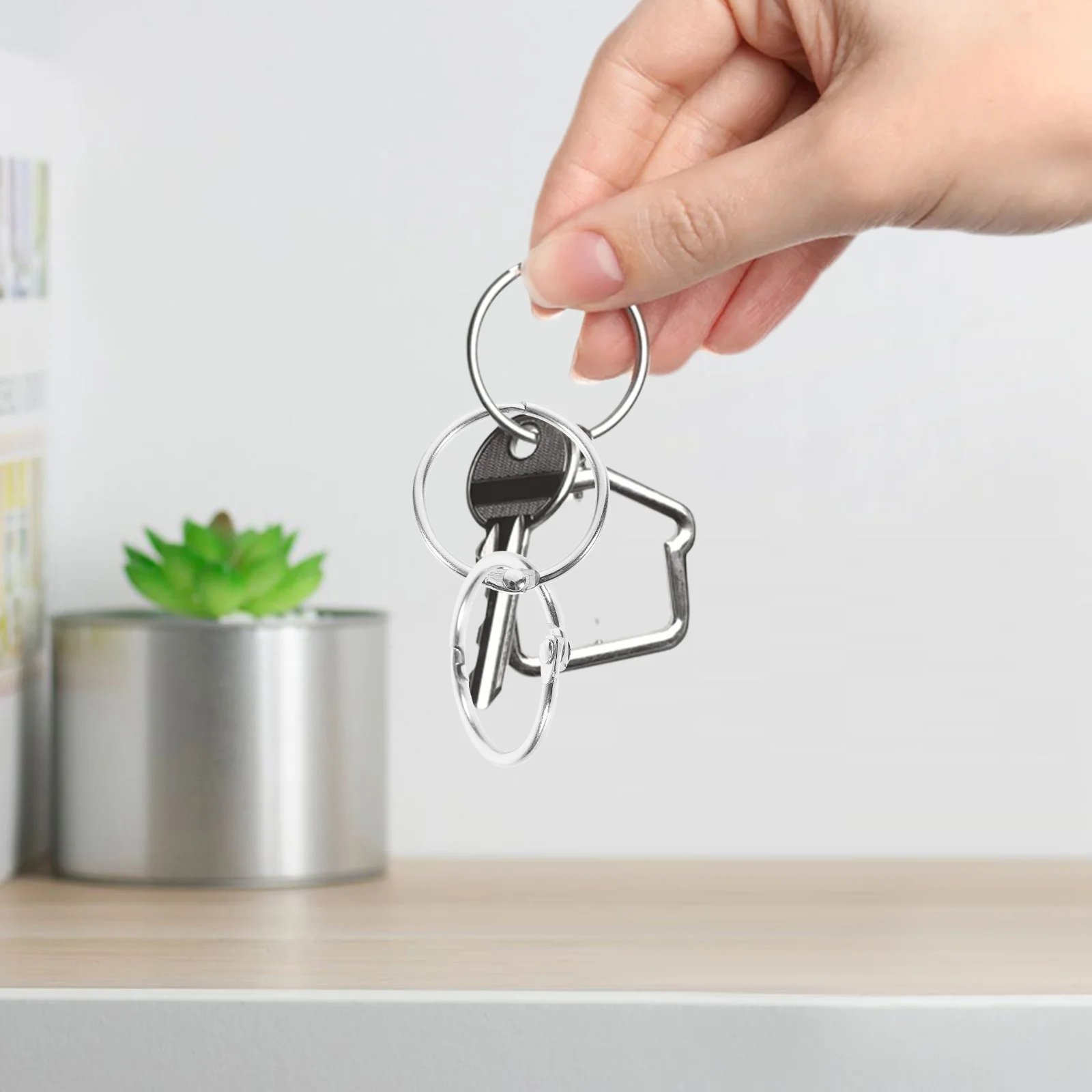 20pcs Binder Rings Metal Stationery Circle for Paper Cards Index Flash Book Fasteners Lightweight Portable DIY Craft