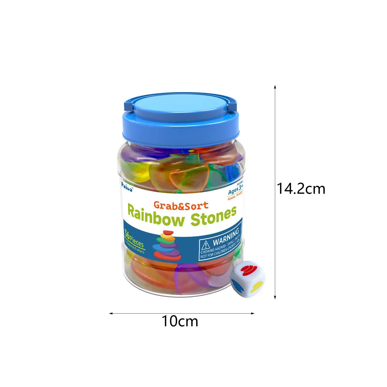 36x Stack Toy Jar Color Sensory Rainbow Pebble Zabawki edukacyjne Montessori Prezenty dla dzieci Aktywność Podróż Nauczanie Pokój zabaw