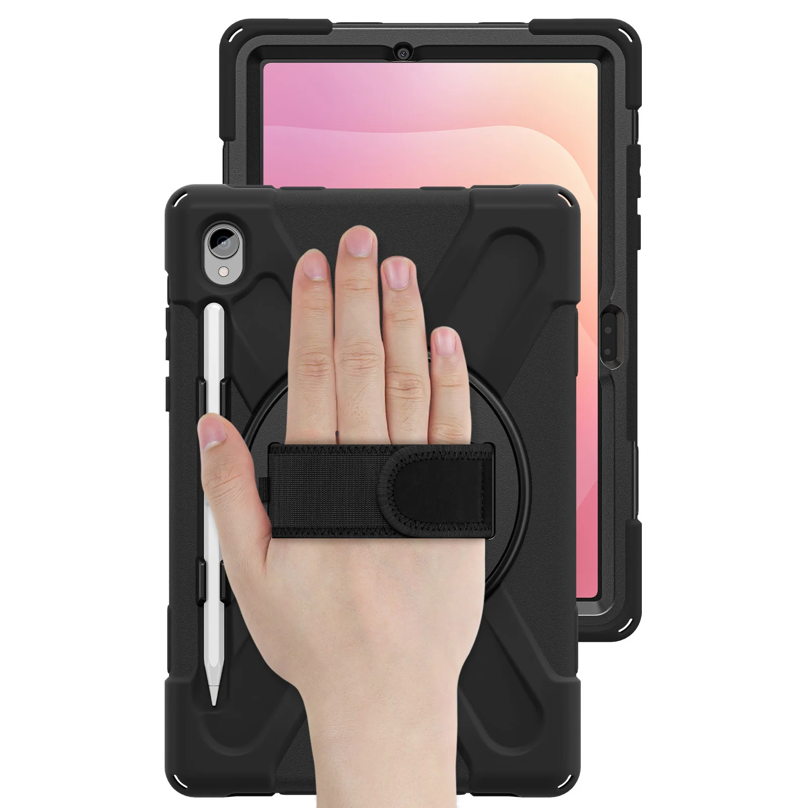 حافظة مدرعة مضادة للصدمات لهاتف سامسونج جالاكسي تاب S11 SM-X730/ X736/ X736B مع حزام الكتف وحزام اليد