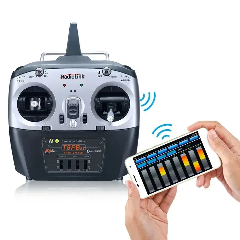 Radiolink T8FB 2.4ghz 8 Canali Trasmettitore Radio RC per Aereo Barca Auto con Ricevitore R8EF/R8FM Telecomando Dual Stick