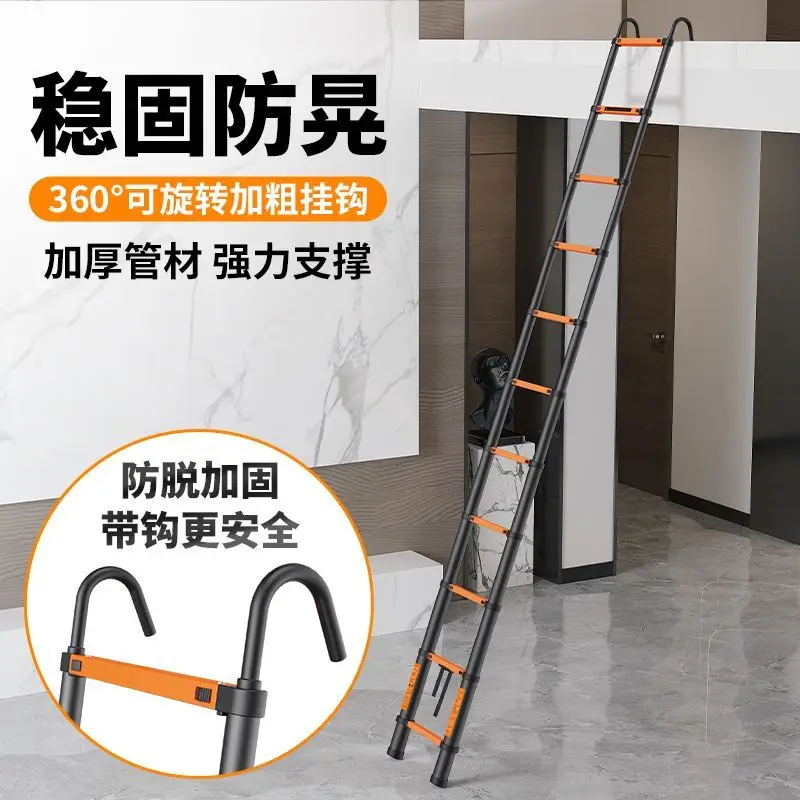 Thickened Aluminum Alloy Bamboo Joint Telescopic Ladder, Foldable Lifting A-Frame Ladder for Home and Engineering Work