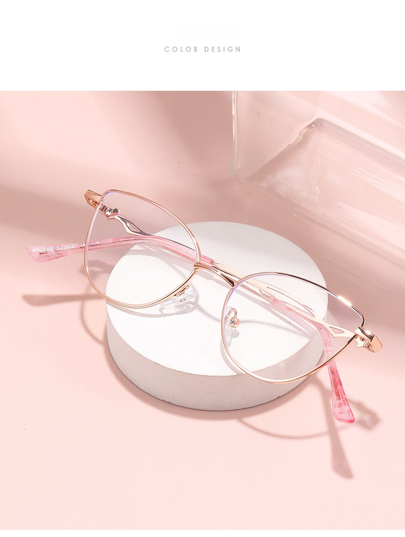Modische Anti-Blaulicht-Lesebrille für Damen aus Metall mit hochauflösender Anzeige der jugendlichen Lesebrille 9792 – Detail 14
