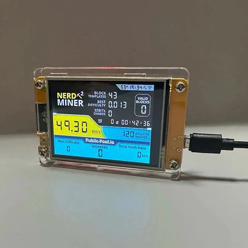 

Новый Nerdminer V3 2,8-дюймовый BTC Solo Lottery Nerd Miner Crypto Solo Mining Machine-HGSW