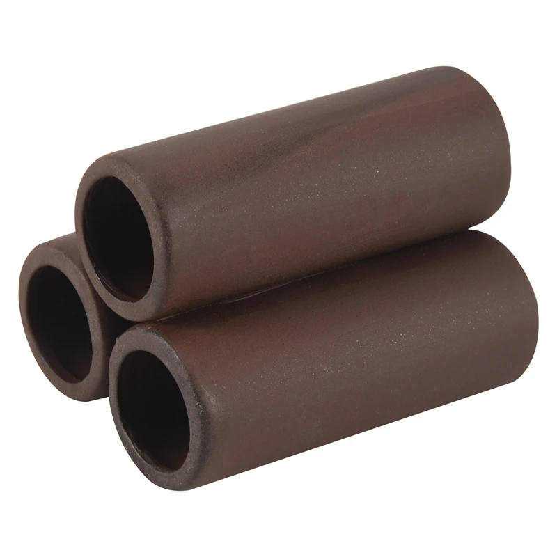 3 Pcs Brown Ceramic Shelters - Shrimp Habitat, Breeding Tube, Hiding Cave