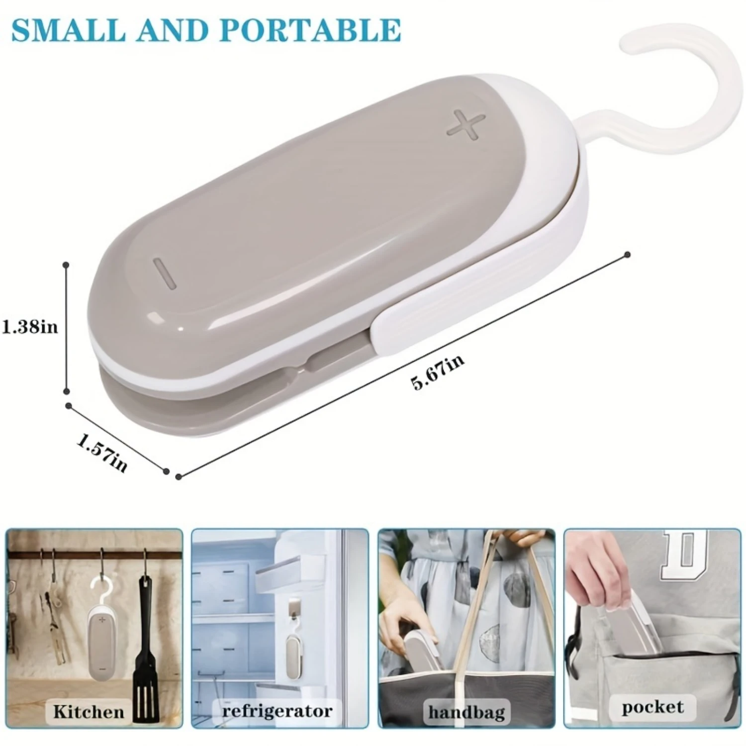 Mini Bag Sealing Machine - Portable 2-in-1 Handheld Sealer for Chip Bags, Plastic Bags, Food Storage
