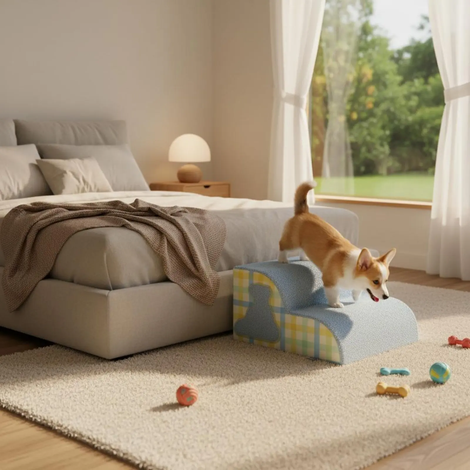 

Мягкие лестницы для собак со съемным чехлом, пригодным для машинной стирки, мягкие ступеньки для животных, пенопластовая рампа для собак, нескользящие пенопластовые ступеньки для животных, плавный подъем