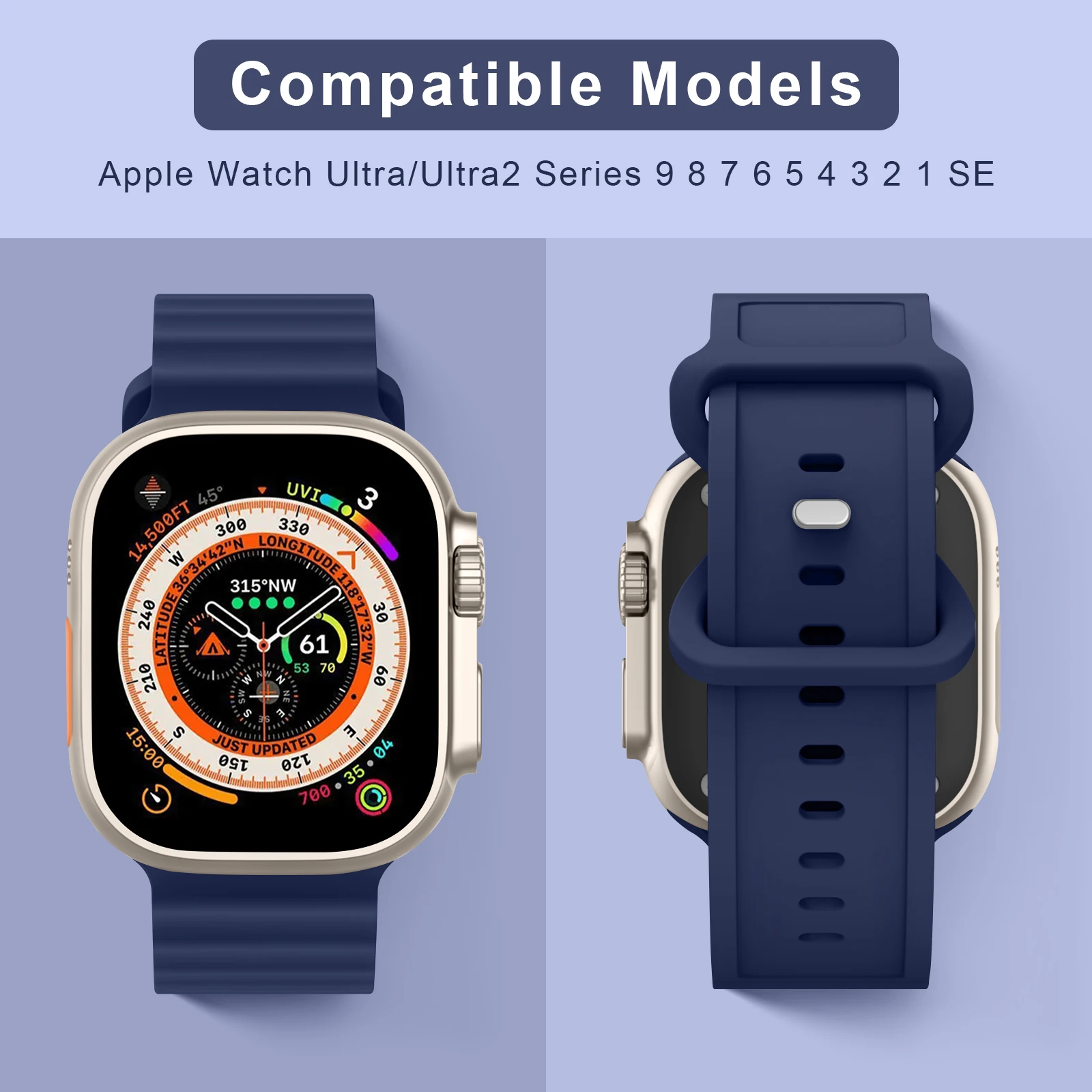 Ремешок для Apple Watch 45 мм 41 мм 44 мм 40 мм 42 мм 38 мм ultra 2 49 мм, браслет для часов iWatch Series 9 8 7 6 5 4 3 SE