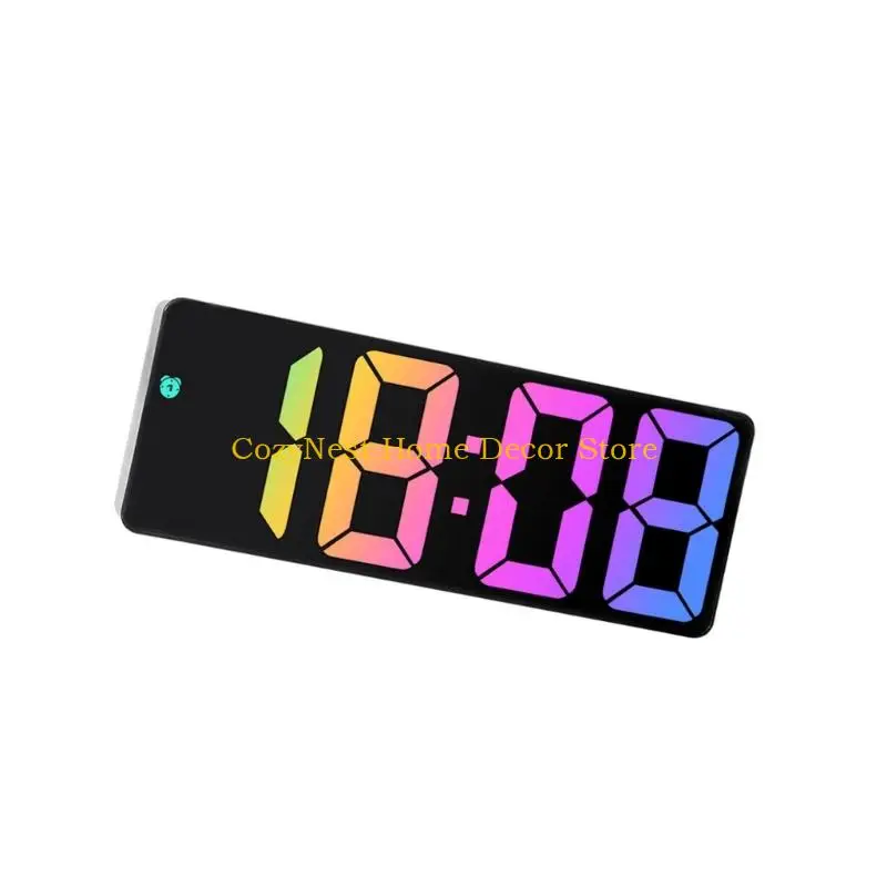 92MF Digital Wall Clock with Big LED Display,Temperature Alarm Clock Wall Mounted Desk Clock for Classroom Bedroom Decors