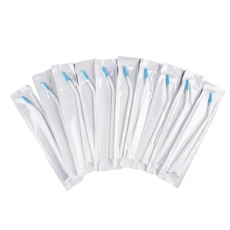 10Pcs/lot Dental Disposable Surgical Suction Tips Suction Tube Long Slim Type Dental Consumable Materia