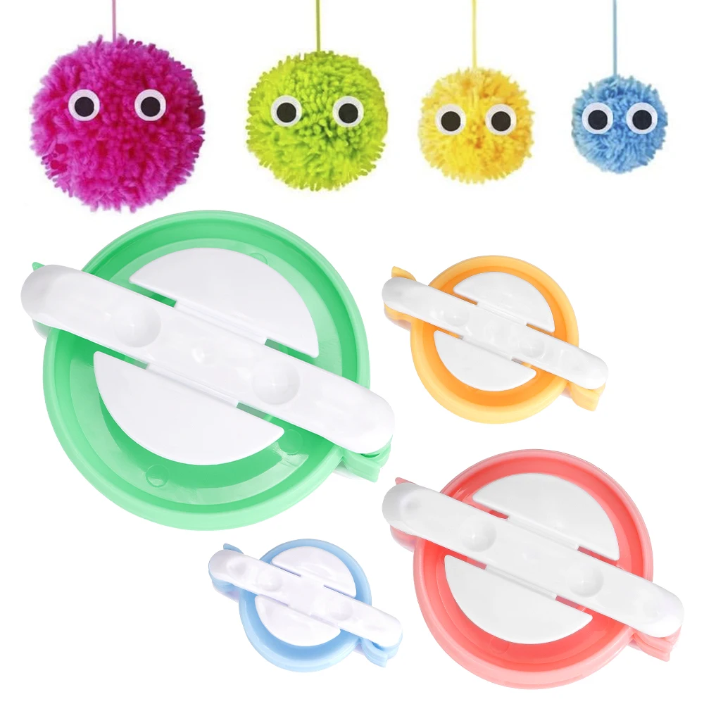 DIY Knitted Pom-Pom Maker Plush Ball Knitting Tool, Plastic Craft Tools for Fluffy Balls, Ideal for Knitting & Crochet Projects